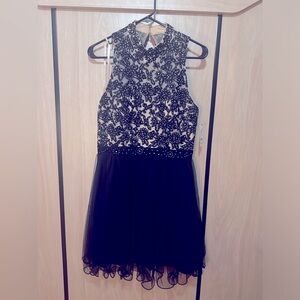 Navy / Tan (Beige) short dress New w/ tags